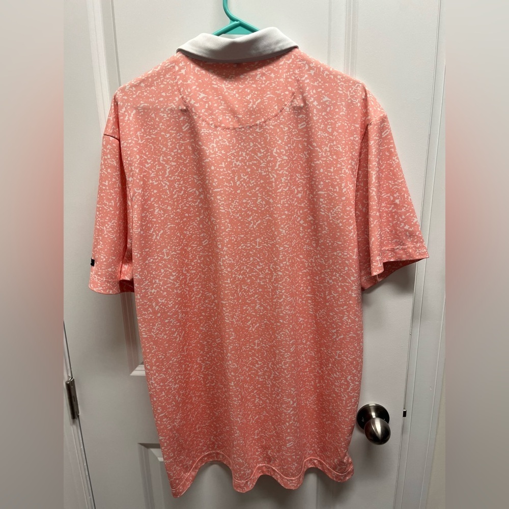 Bad Birdie men’s polo XXL Peach with all over splatter print - Picture 2 of 10
